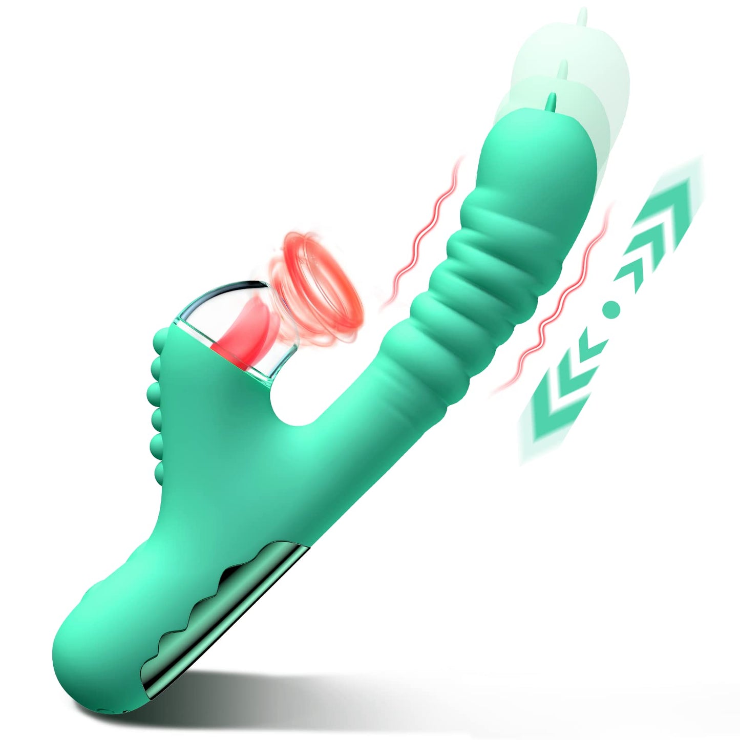 Sexeeg Small Dinosaur Vibrator - Multi-frequency Telescopic Tongue Sucking Clit Stimulation Vibrator