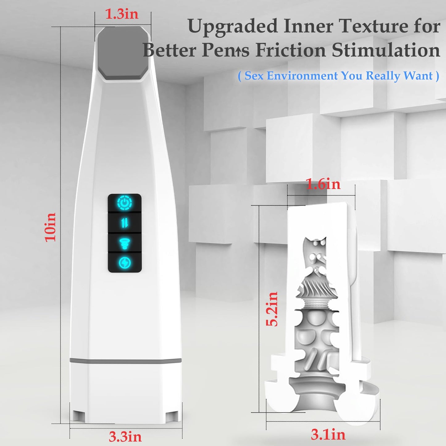 Sexeeg 007-Penis 4D  Clip Suction Smart Real Voice Tongue Lick Male Masturbator Cup