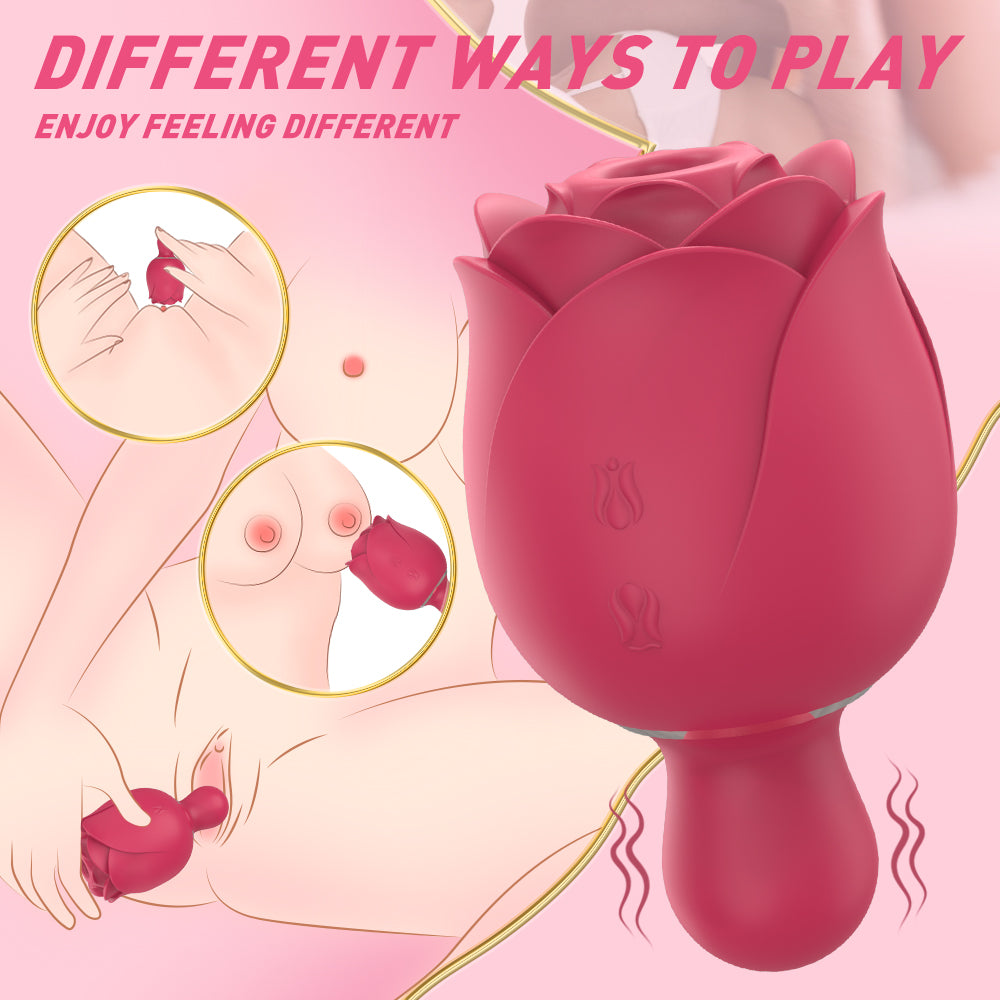Sexeeg Sucking Tapping And Vibrating Rose Toy