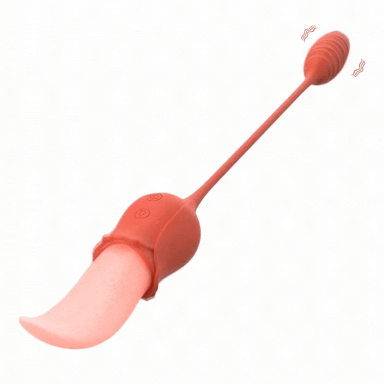 Sexeeg Mia 2-in-1 Upgraded Tongue-licking Rose Toy With Licking Bullet Vibrator