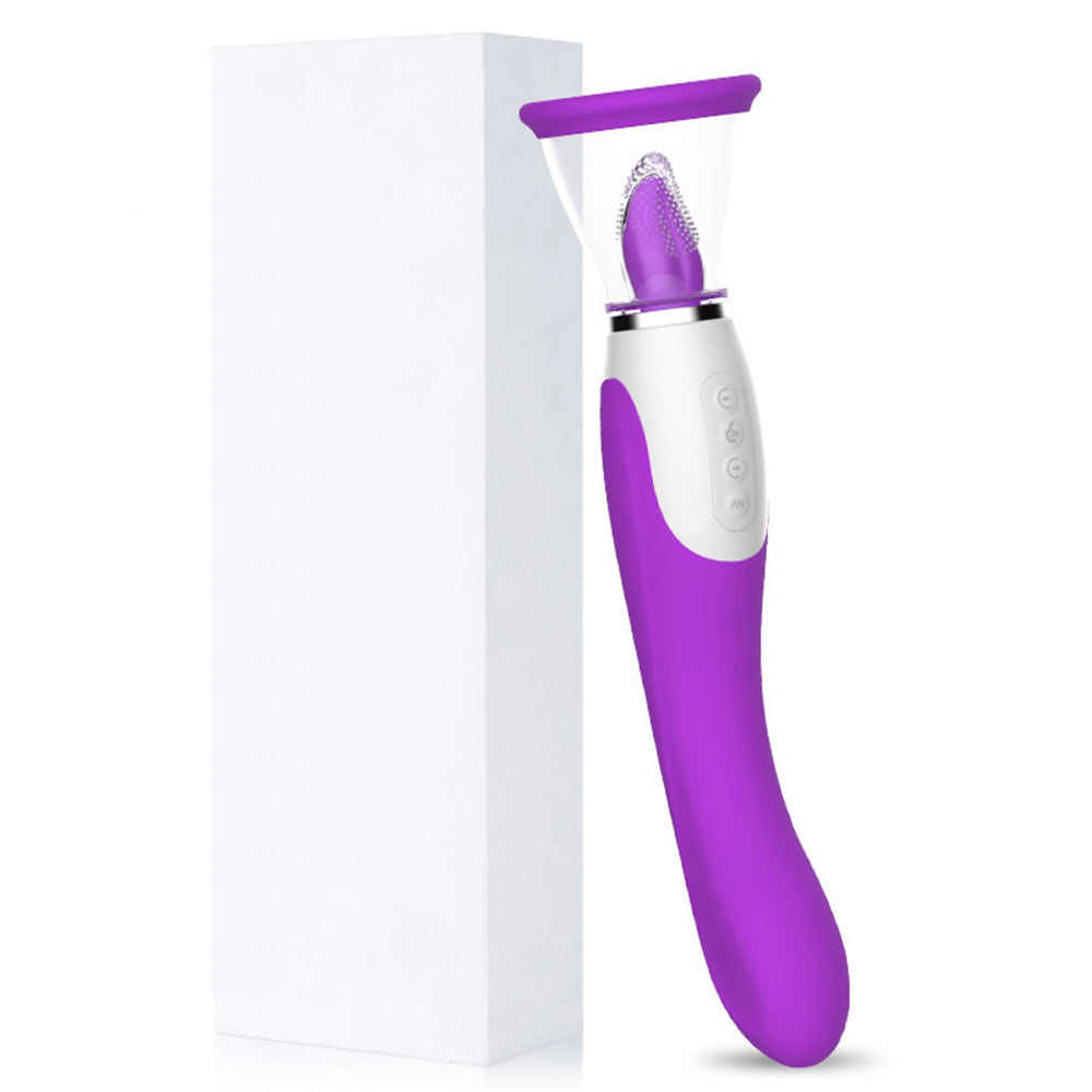 Sexeeg Hard Rock Vibrating Rod Female Masturbator Vibrating Av Bead Rotating Rod Automatic Heating Sucking Tongue Licker Pluggable Device