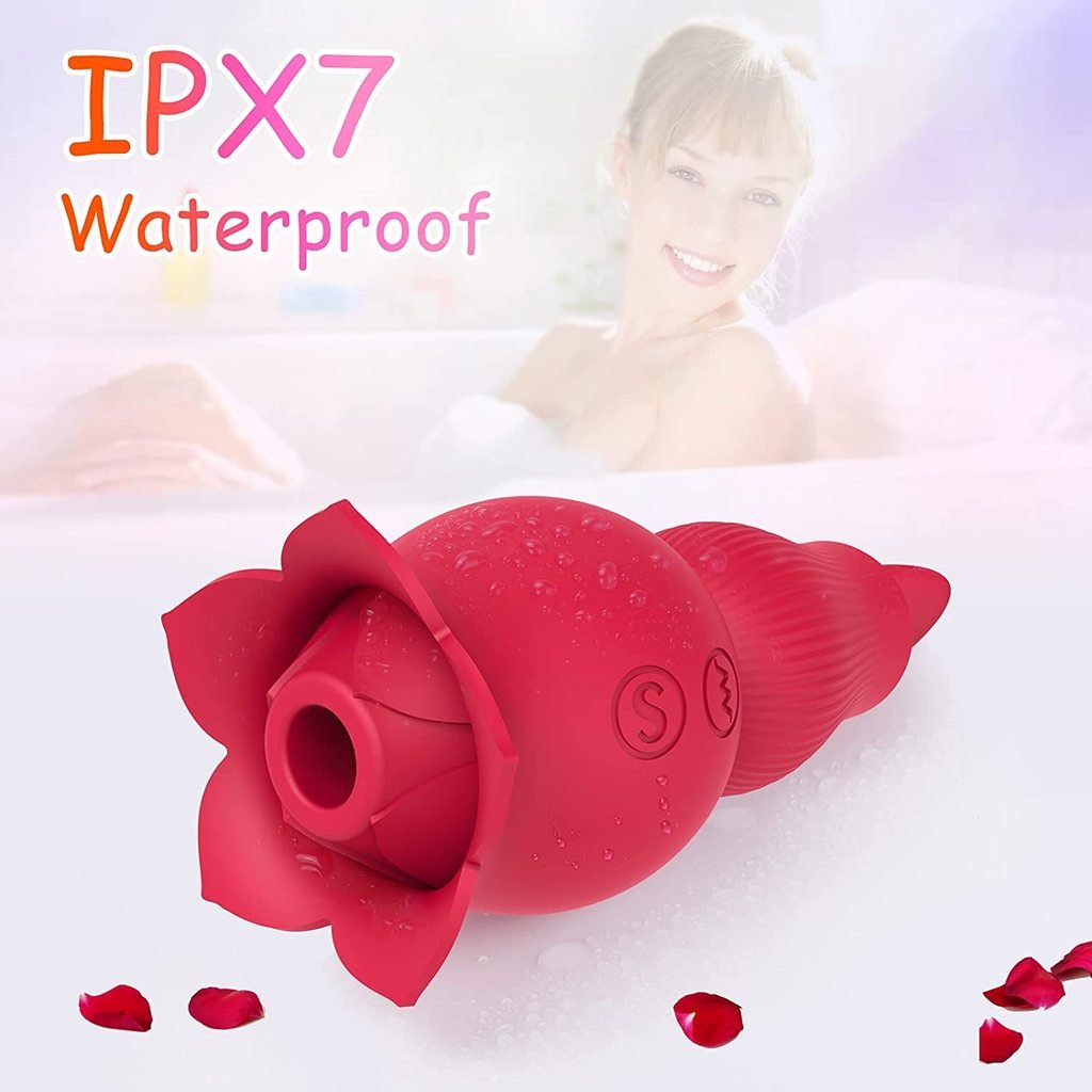 Sexeeg Rose Sucking and Tongue Vibrator 2 in 1 Rose Toy