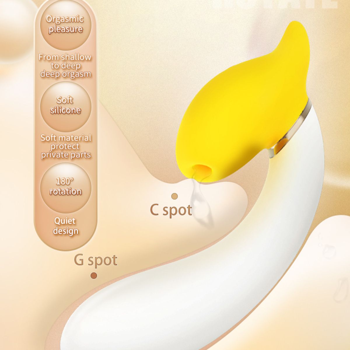 Sexeeg Rotating Banana Vibrator Sucking Double Vibration Masturbation Sex Toy