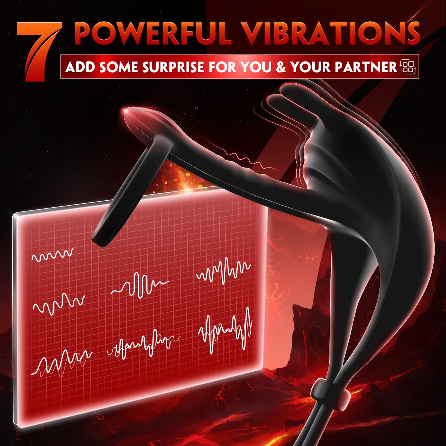 SexeegBunny RIng Vibrating Cock Ring with 2 Penis Ring Penis Sleeve Mens Sex Toys