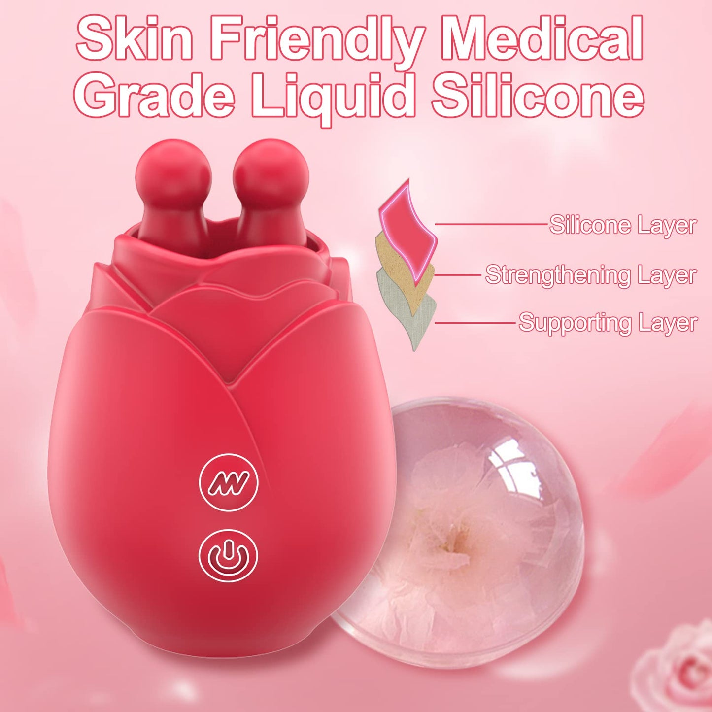 Sexeeg Rose Juliet - Double Tongue Lick Shaker clitoral nipple orgasmic sex toy