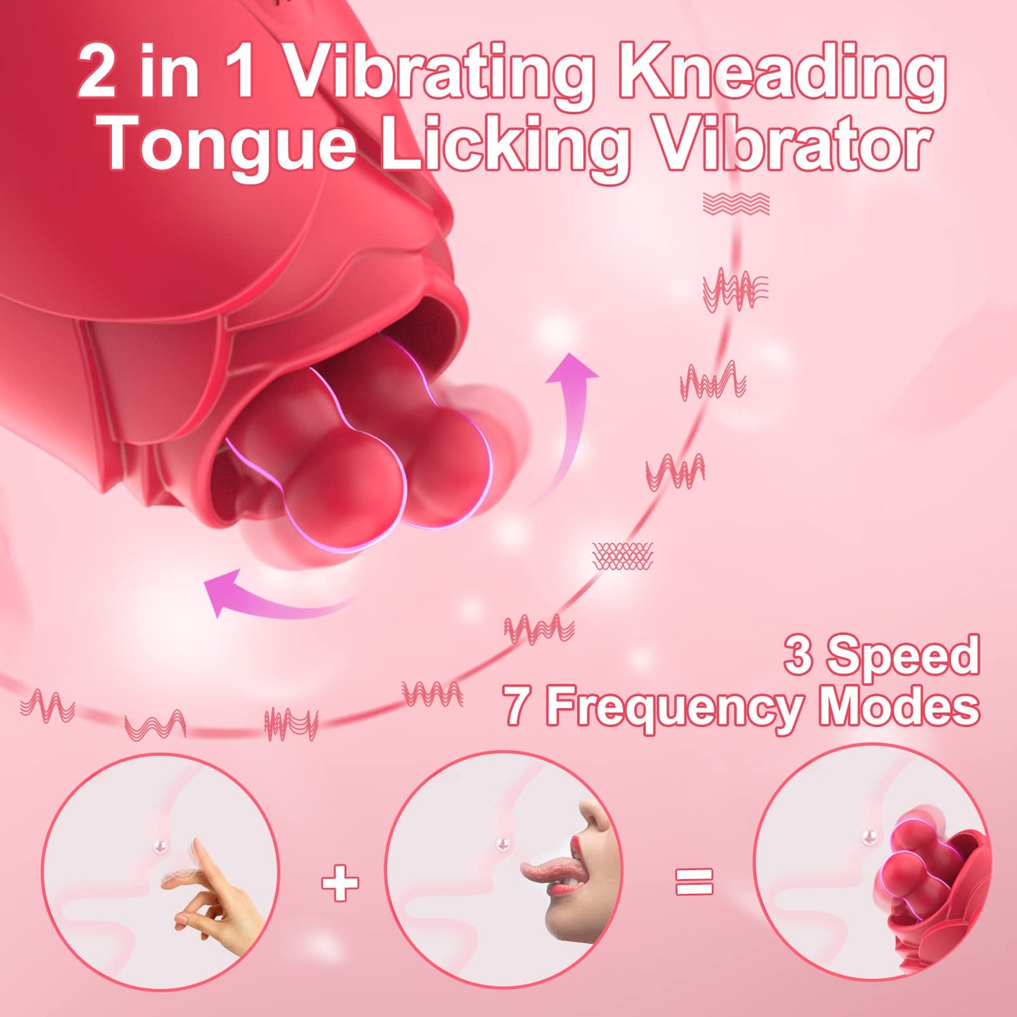 Sexeeg Rose Juliet - Double Tongue Lick Shaker clitoral nipple orgasmic sex toy