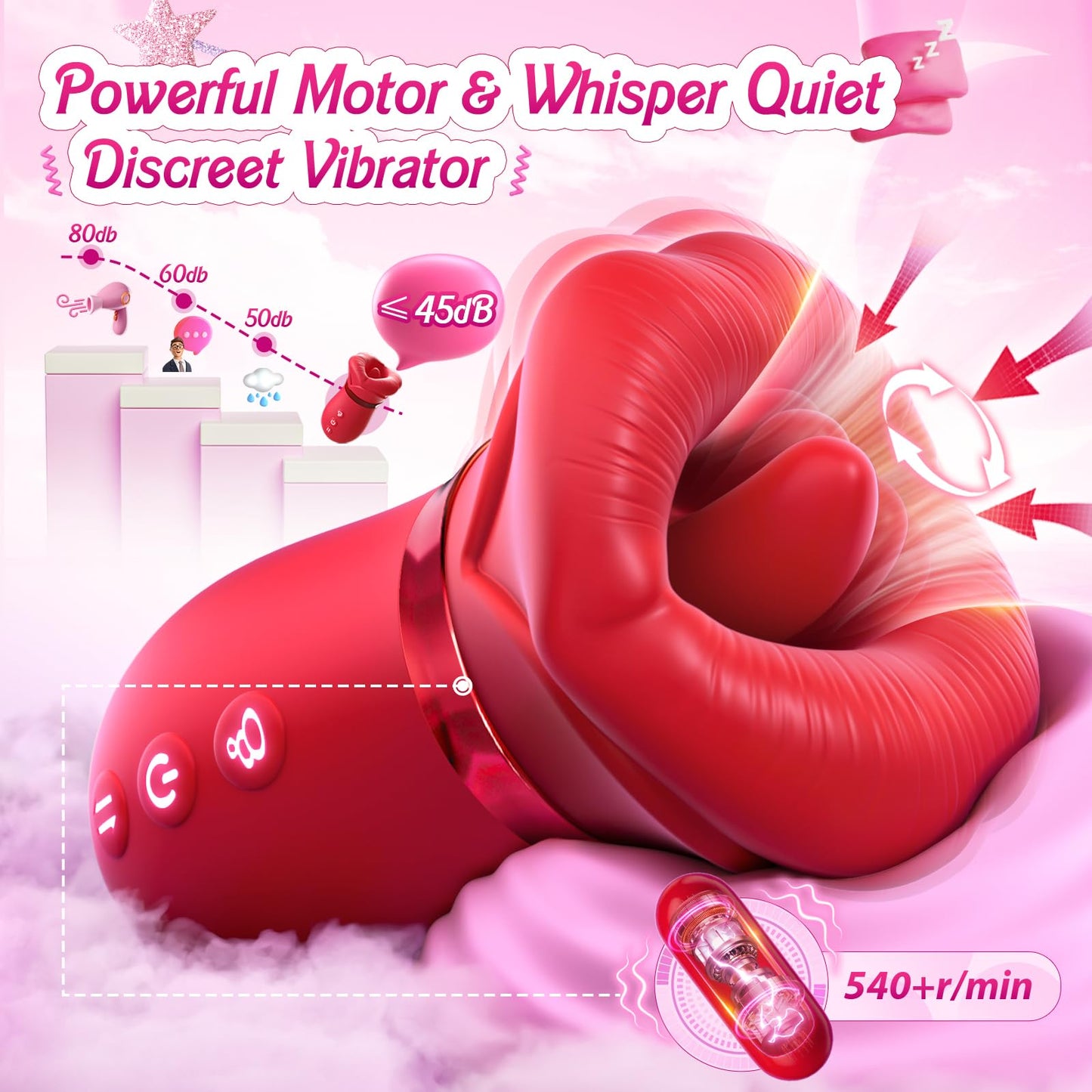 Sexeeg 4IN1 Mouth Sucking Vibrator Rose Sex Toy