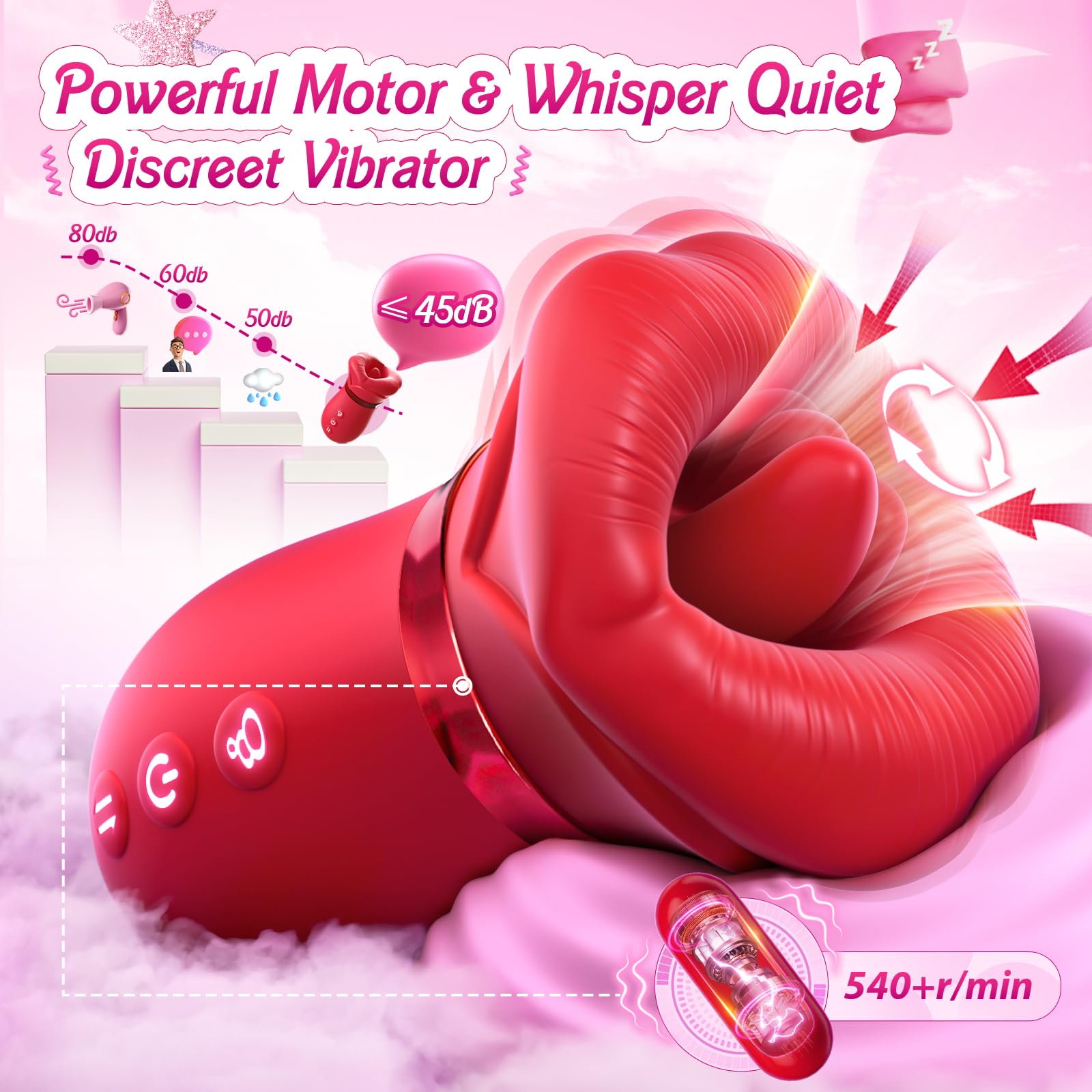 Sexeeg 4IN1 Mouth Sucking Vibrator Rose Sex Toy