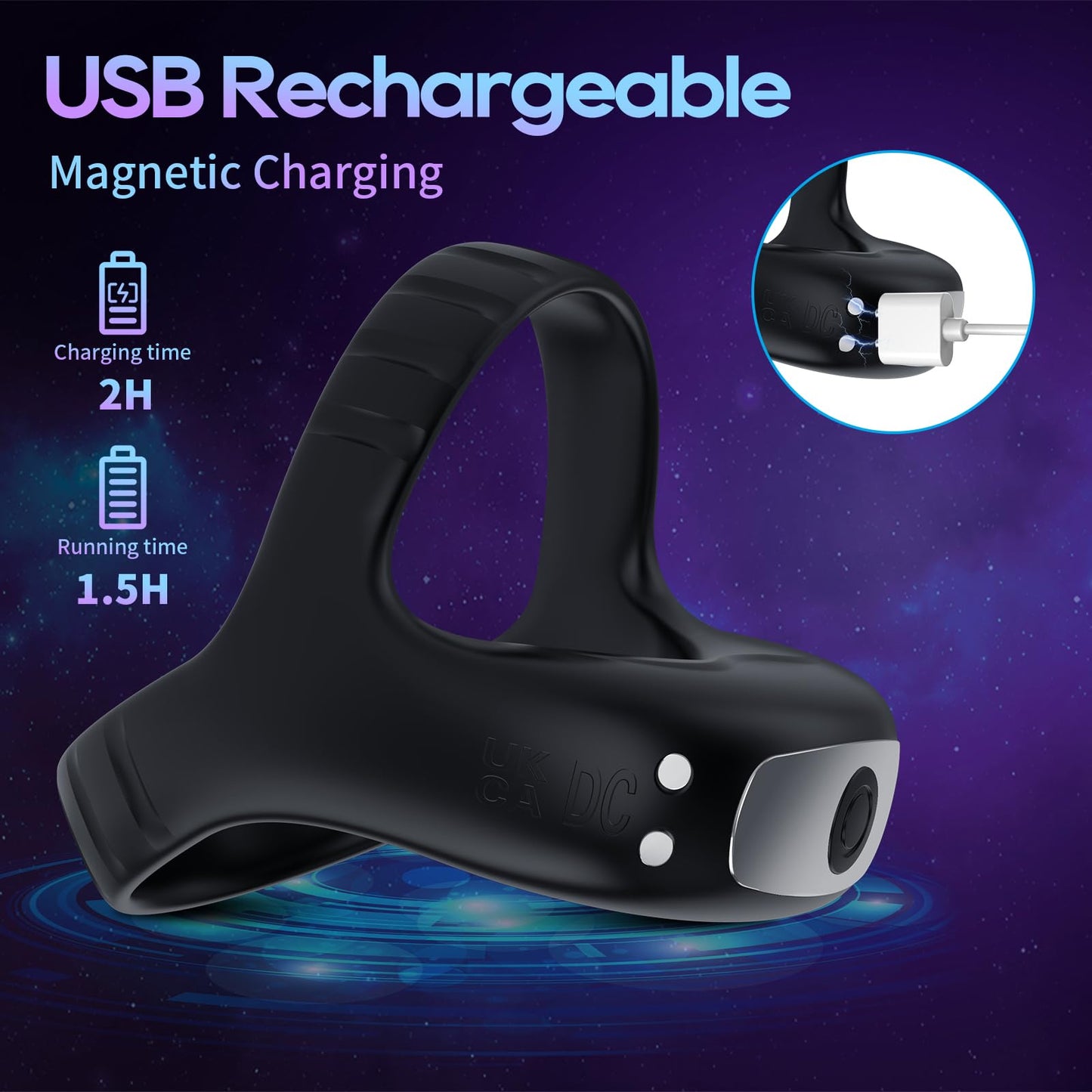 Sexeeg Vibrating Cock Ring with APP, Triangular Penis Ring with 10 Vibration Modes