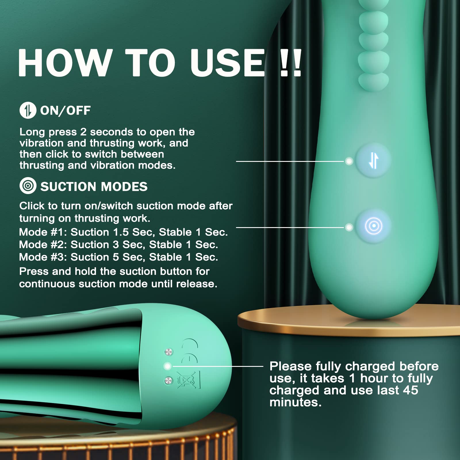 Sexeeg Small Dinosaur Vibrator - Multi-frequency Telescopic Tongue Sucking Clit Stimulation Vibrator
