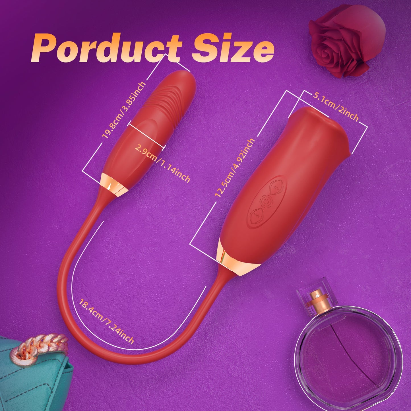 Sexeeg Rose Muncher Rose Kiss Tongue Vibrator With Thrusting Dildo Vibrator