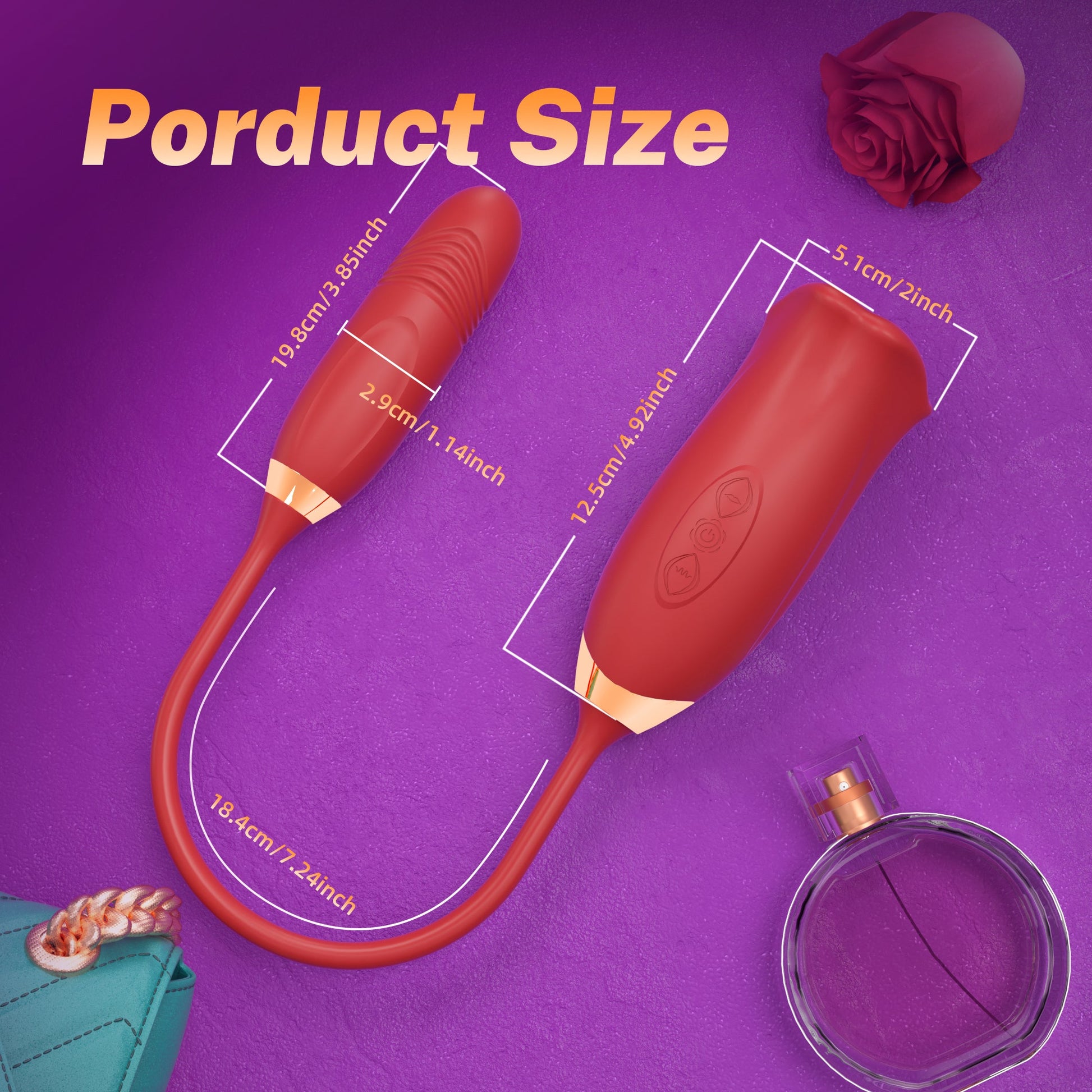 Sexeeg Rose Muncher Rose Kiss Tongue Vibrator With Thrusting Dildo Vibrator