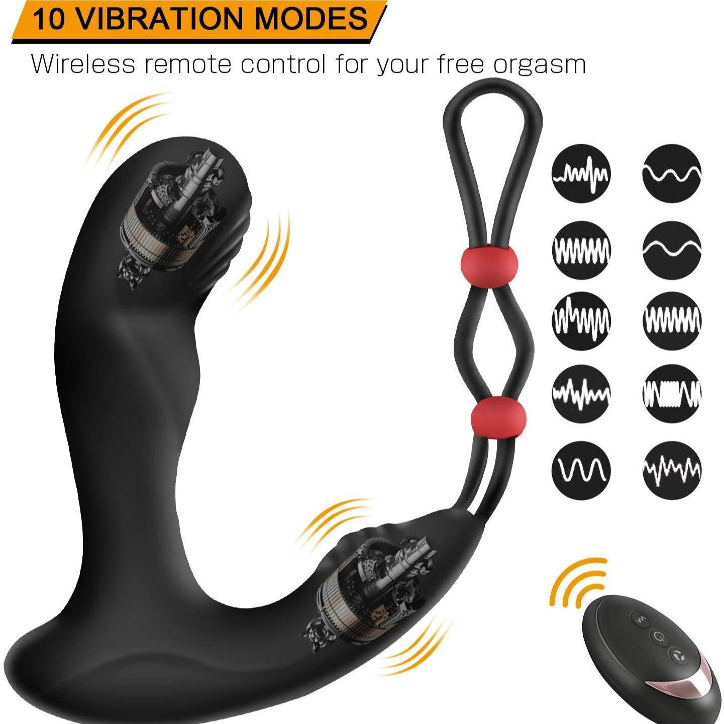 Sexeeg Men's wireless remote control backyard bead pulling 9-frequency vibrating anal plug prostate toy