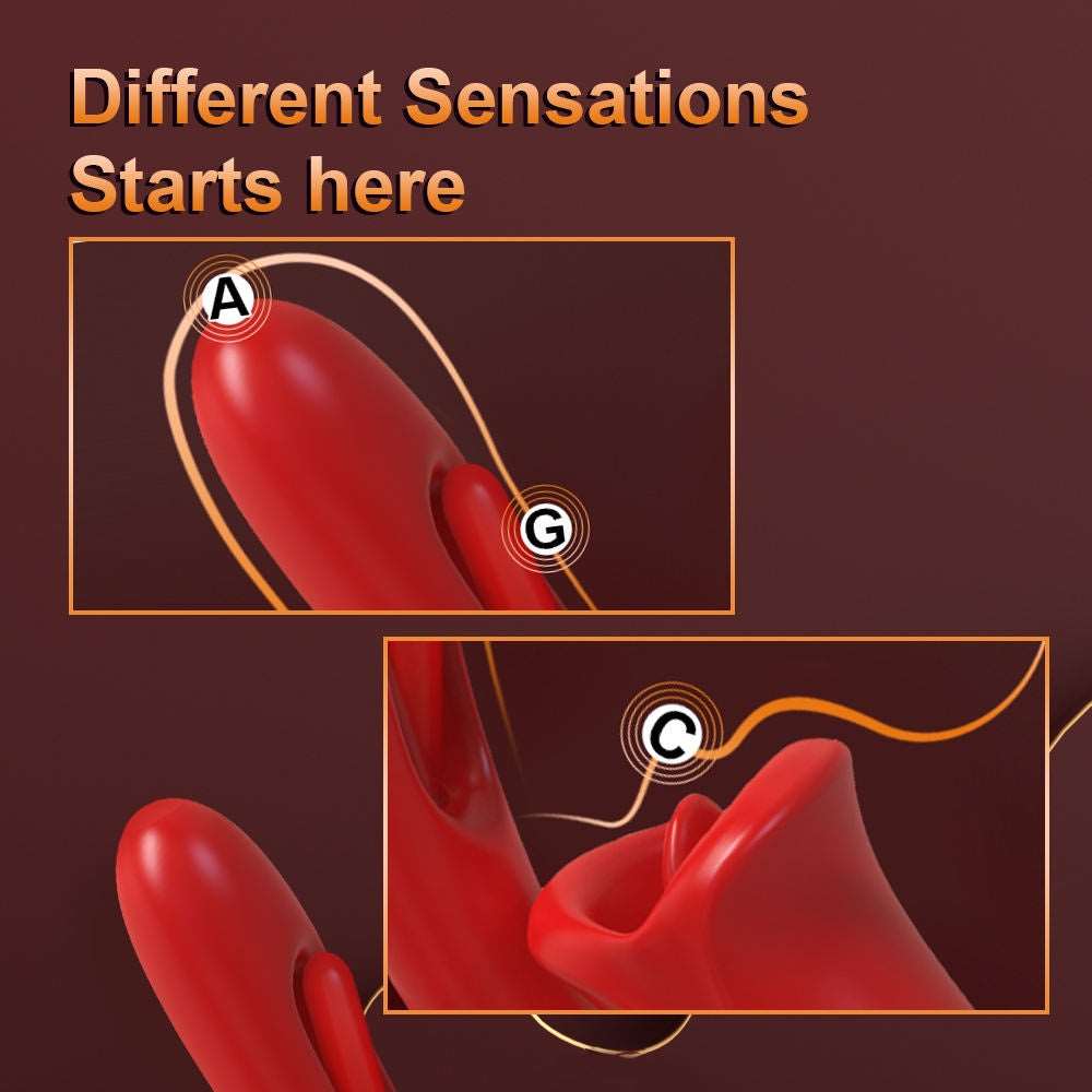 Sexeeg  Rose Kiss 3 In 1 Rose Hollowed Out Kiss Tongue Vibrator