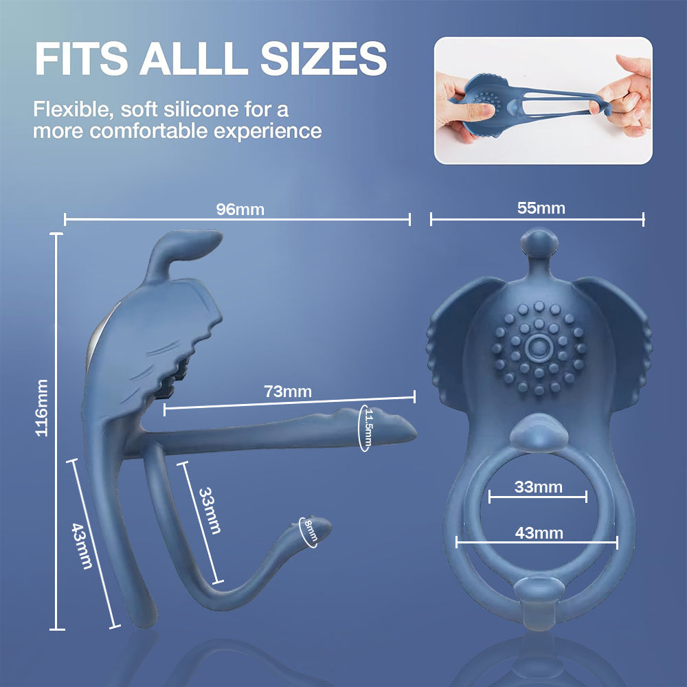 Sexeeg Penis Vibrating Ring Cock 3 in 1 Massage Delayed Ejaculation Citoral Stimulator Flirt Masturbation