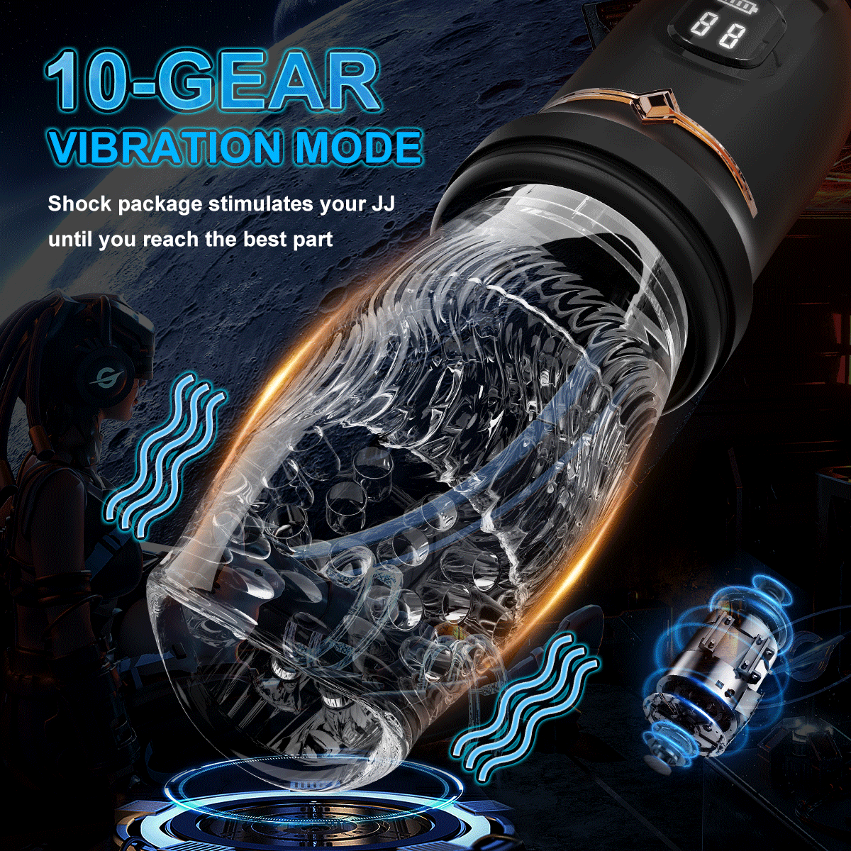 Sexeeg 4.0 Version Male Rose Toy Thrusting Rotating Vibrating Oral Sex Penis Stroker