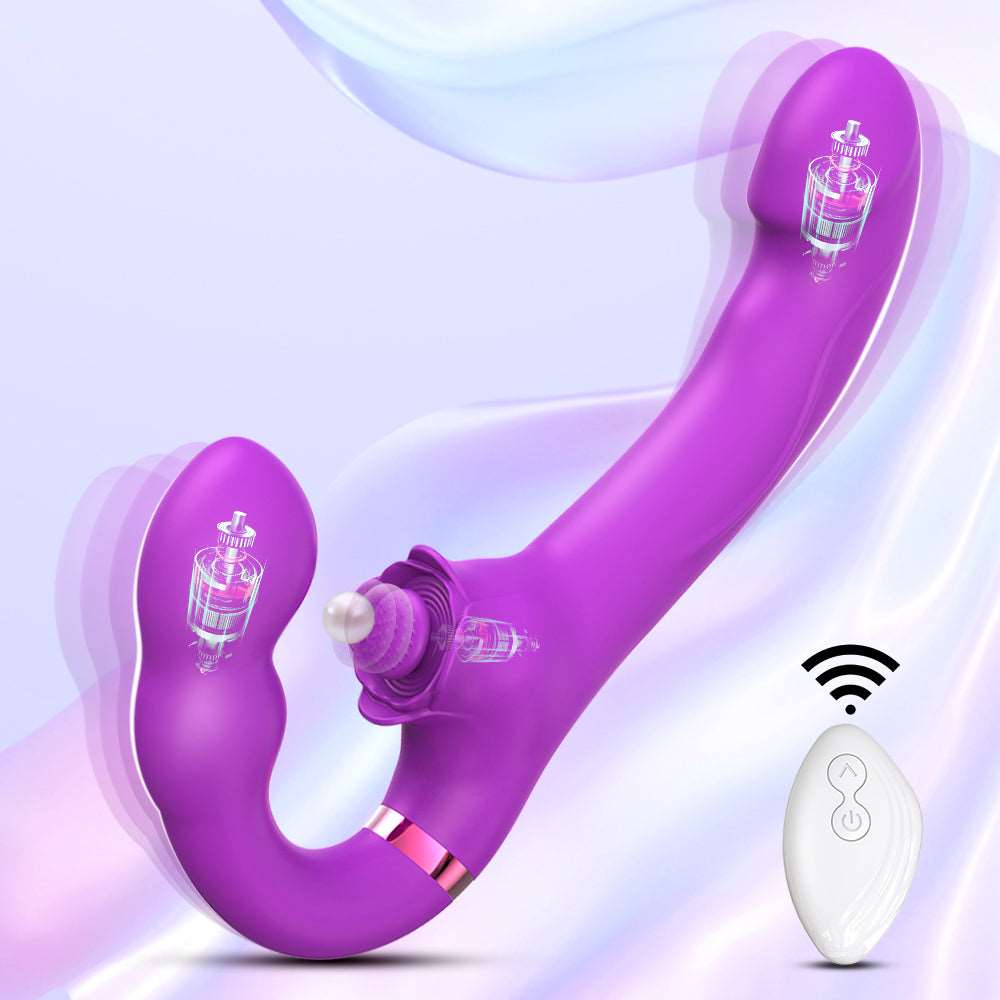Sexeeg 3-in-1 Rose Clit Stimulator Dual Motor Shock Panty Vibrator