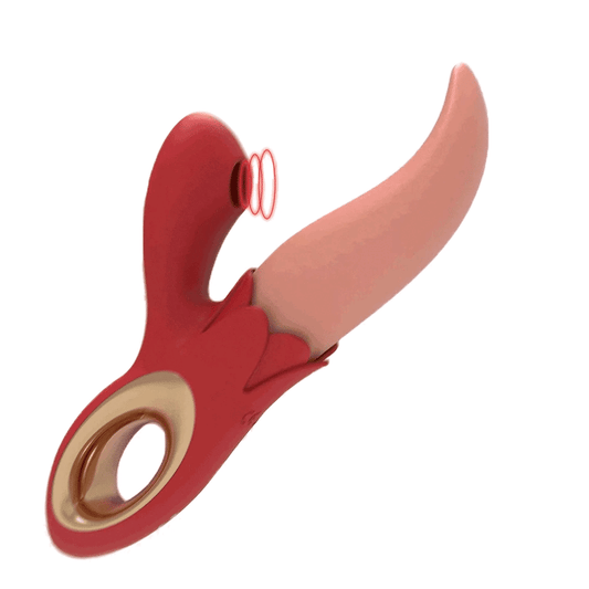 Sexeeg Multiple Frequency Conversion Sucking / Tapping Rose Tongue-licking Vibrator