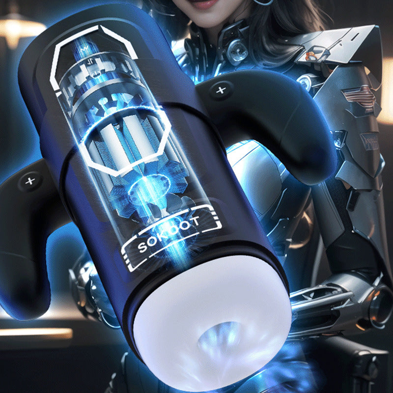 Sexeeg Handheld Retractable Sucking & Heating Male Penis Stroker