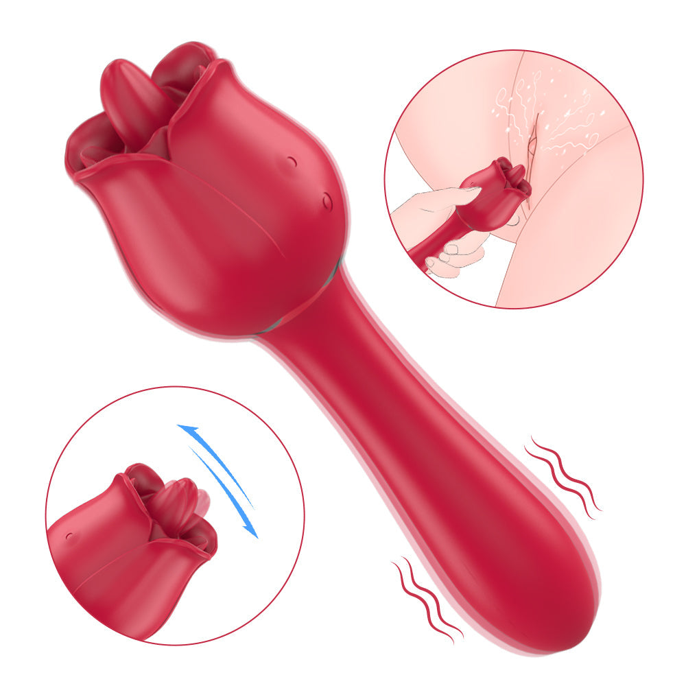 Sexeeg Tongue Rose & G-Sport Sex Toy Oral Licking Stimulate Masturbate Adult Toys Massager For Women