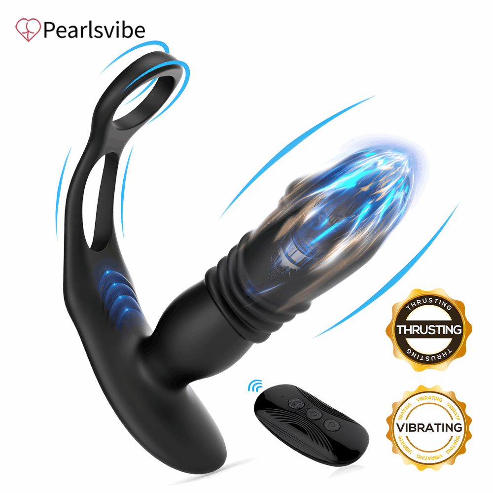 Sexeeg  3 -Thrusting & 12 -Vibrating Cock Rings Prostate Massager
