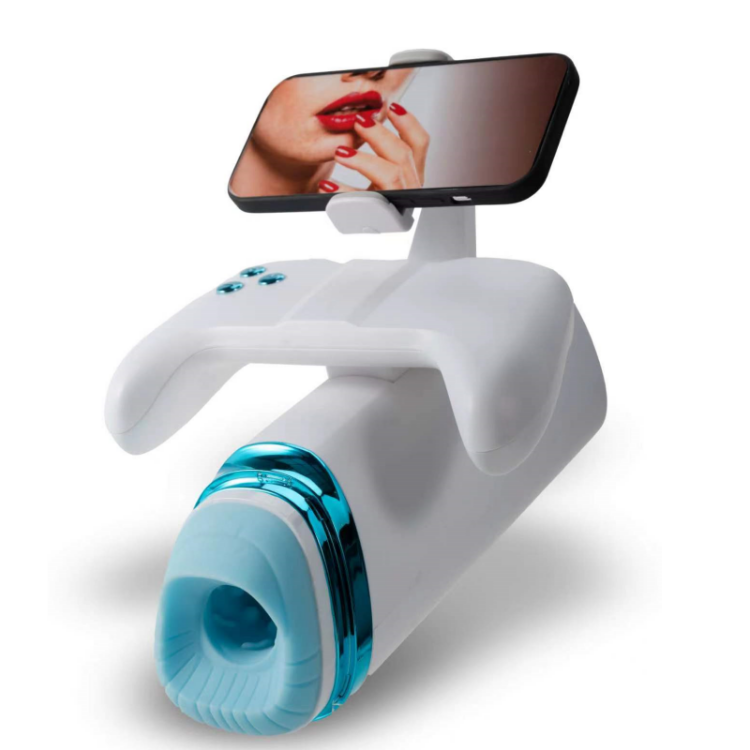Sexeeg Game Cup Pro Heating Thrusting Vibrating Penis Stroker With Handles And Phone Holder