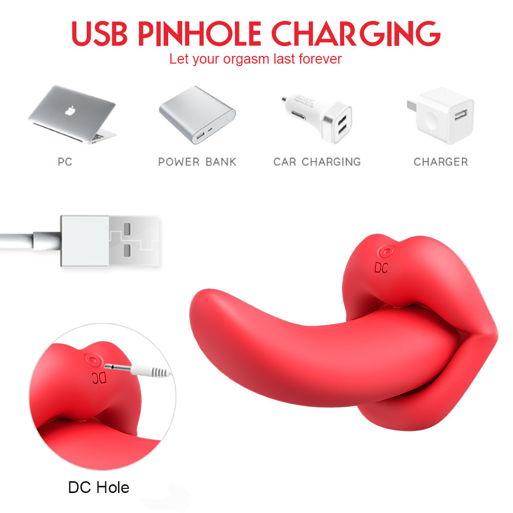 Sexeeg Honey Tongue 5th Generation Wireless Remote Control Vibrator Simulated Lips and Tongue 10 Frequency Vibration Wearable Vibrator