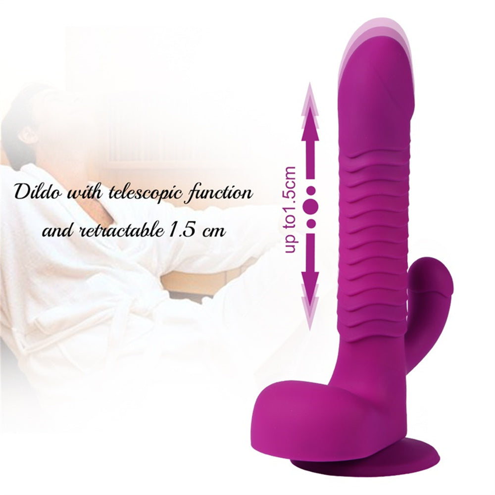 Sexeeg 360 Degree Rotating Telescopic Dildo Vibrator With Suction Cup Wireless Remote Control