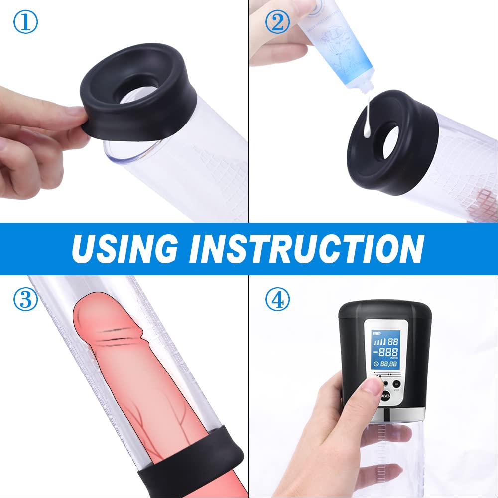 Sexeeg Electric Penis Vacuum Pump with 4 Suction Intensities Rechargeable