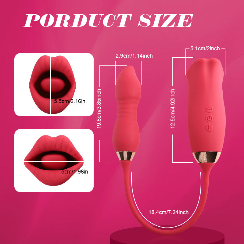 Sexeeg Rose Muncher Scarlet Rose kiss 3-in-1 Bitting & Thrusting Vibrator