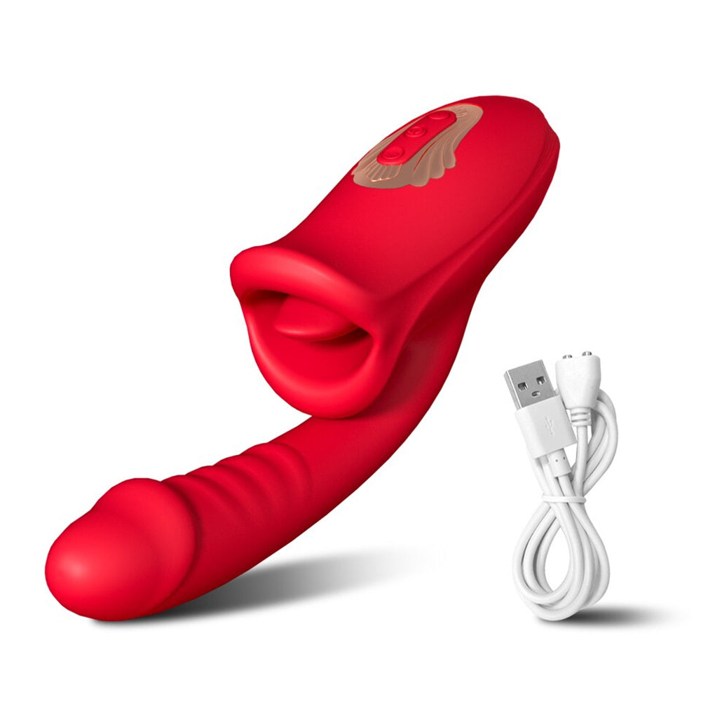 Sexeeg Rose Muncher Mouth Shaped Lip Biting Vibrator With G Spot Vibrator