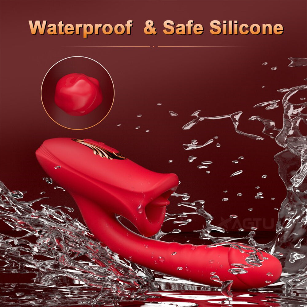 Sexeeg Rose Muncher Mouth Shaped Lip Biting Vibrator With G Spot Vibrator