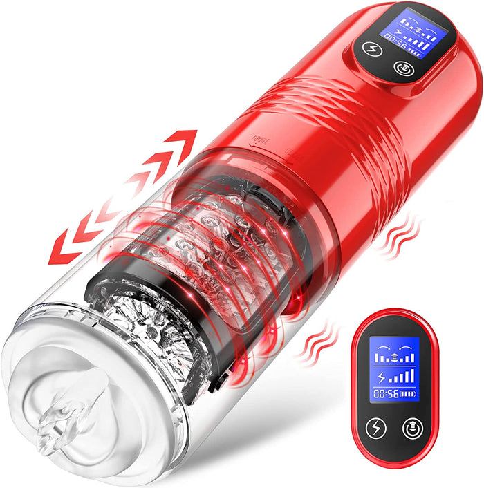 Sexeeg Strong stimulation Innovative Motors Telescoping LCD Display Masturbator