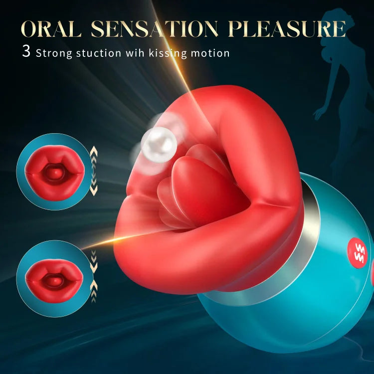 Sexeeg 3 in 1 App Remote Control Big Mouth Vibrator With 360° Tongue Licking & Sucking & Vibrating