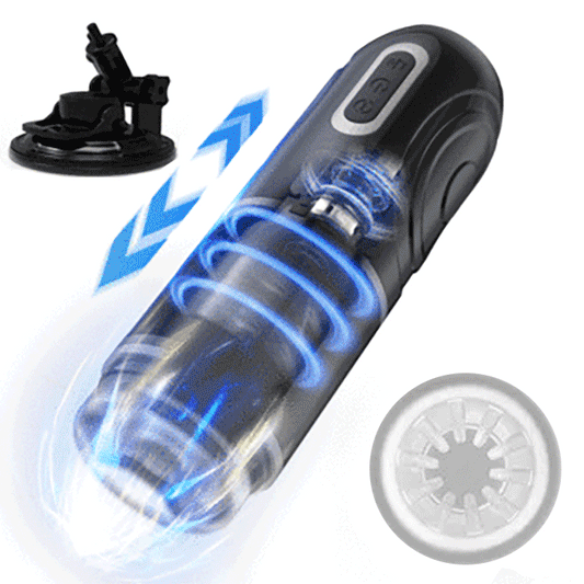 sexeeg  - PowerKing Ultra-Technical Hands-free 7 Telescopic Rotation Modes Male Masturbator Cup