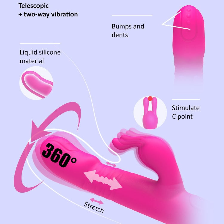 Sexeeg Rain Love Thrusting Strong Shock Rabbit Vibrator With Suction Cup