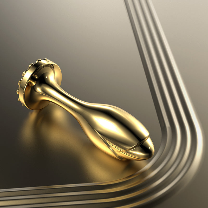 Sexeeg Pearl Rose Anal Plug Gold Stainless Steel For Male And Female Anal Expansion