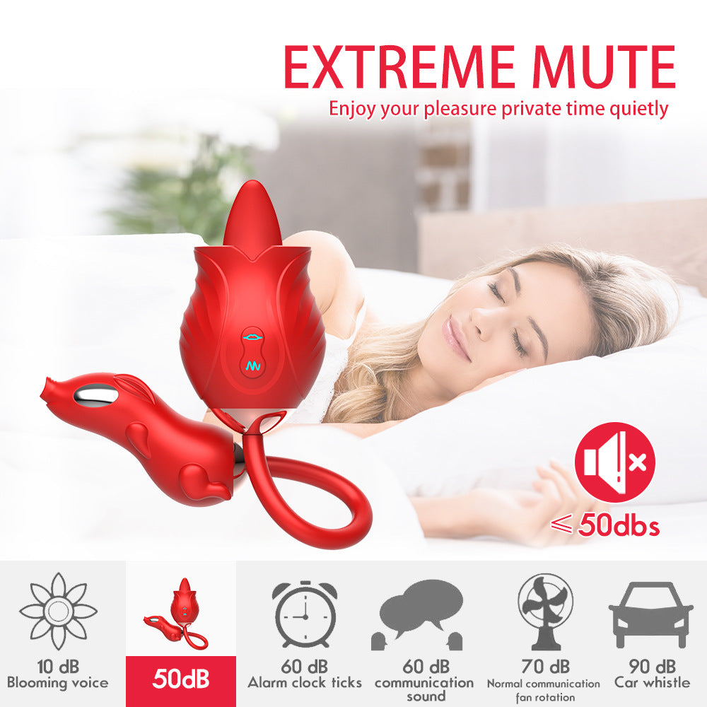 Sexeeg New Rose Double Head Tongue Licking Vibration Jump Egg For Women