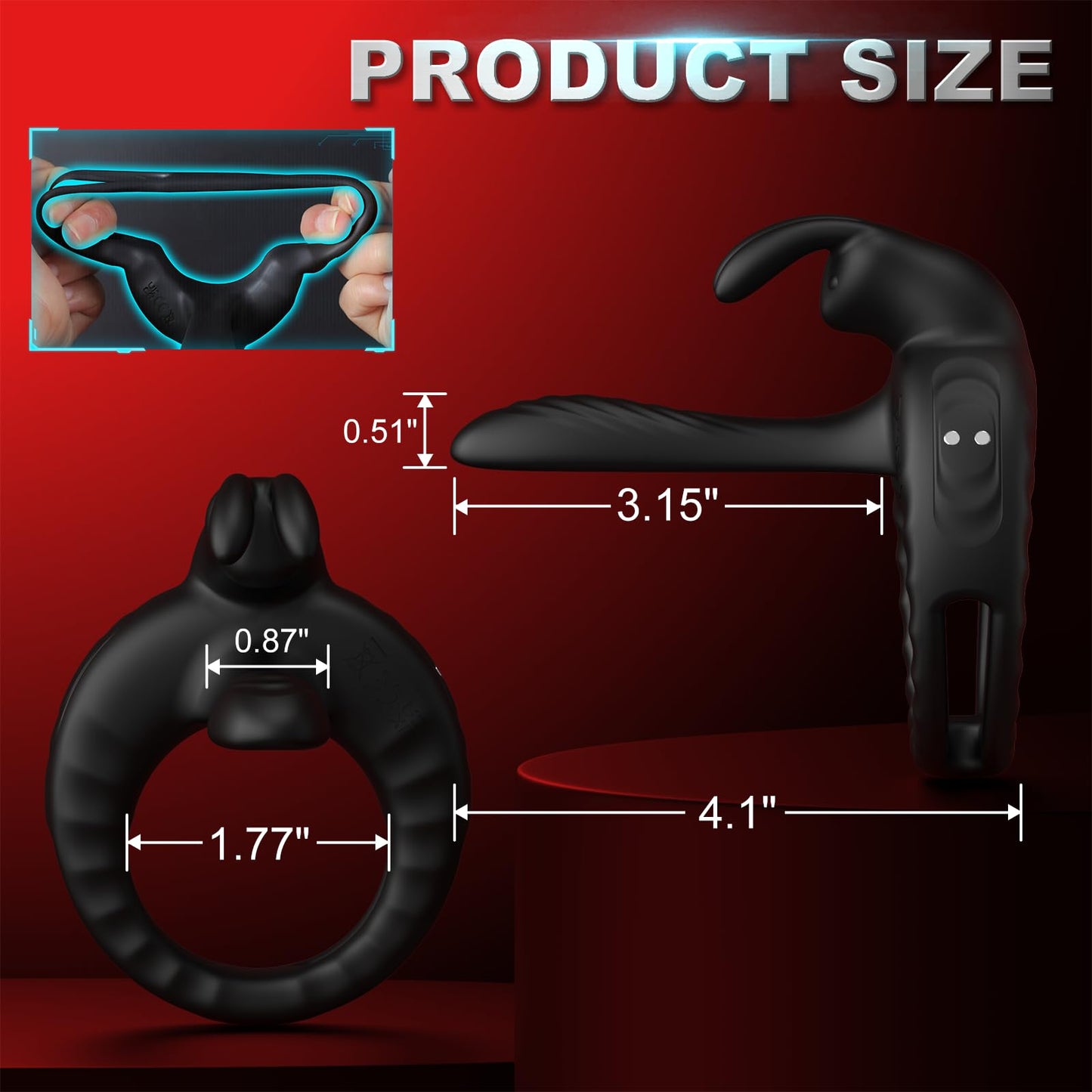 Sexeeg Bunny Ring III Vibrating Cock Ring Penis Ring with APP, Couples Sex Toys Vibrators
