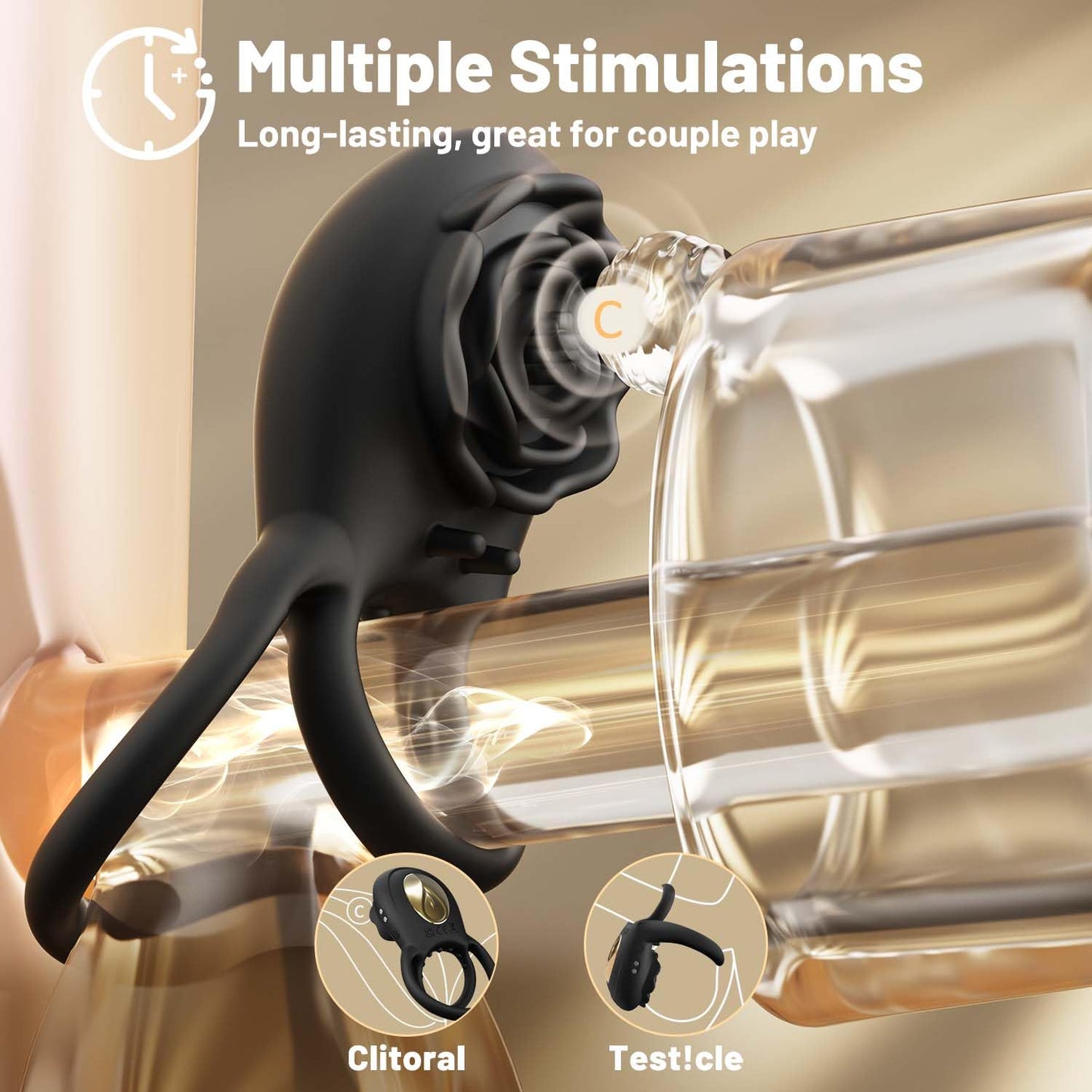 Sexeeg Rose Clitoral Stimulator Couples Sex Toys for Men Women Pleasure