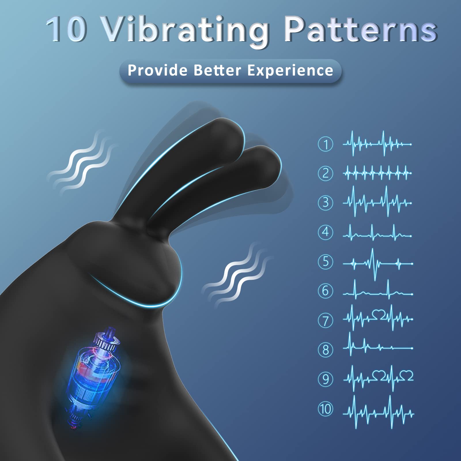 Sexeeg Rabbit Vibrating Cock Ring Adult Sex Toys with Clitoral Vibrator