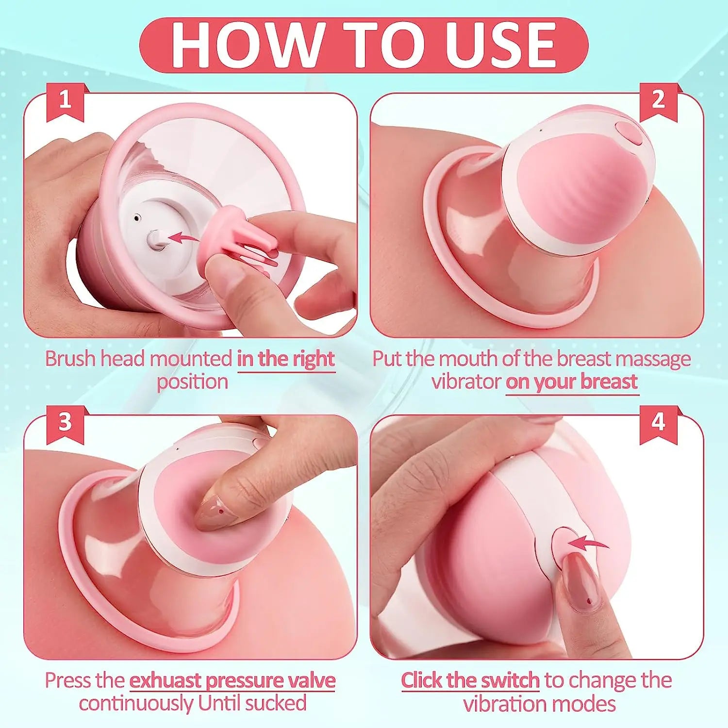 Breast Enlargement Sucking Vibrator Vacuum Pump Sucker for Women