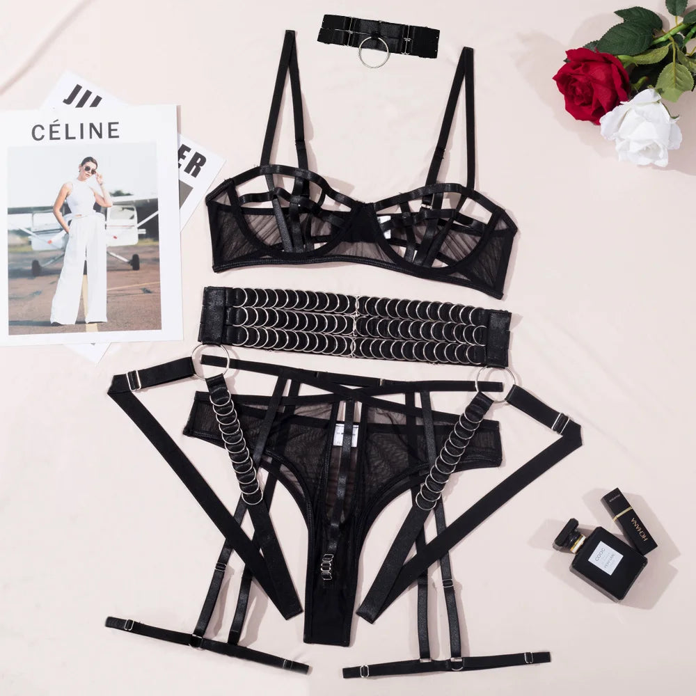 Sensual Lingerie Hollow Bra Sexy Porn Underwear