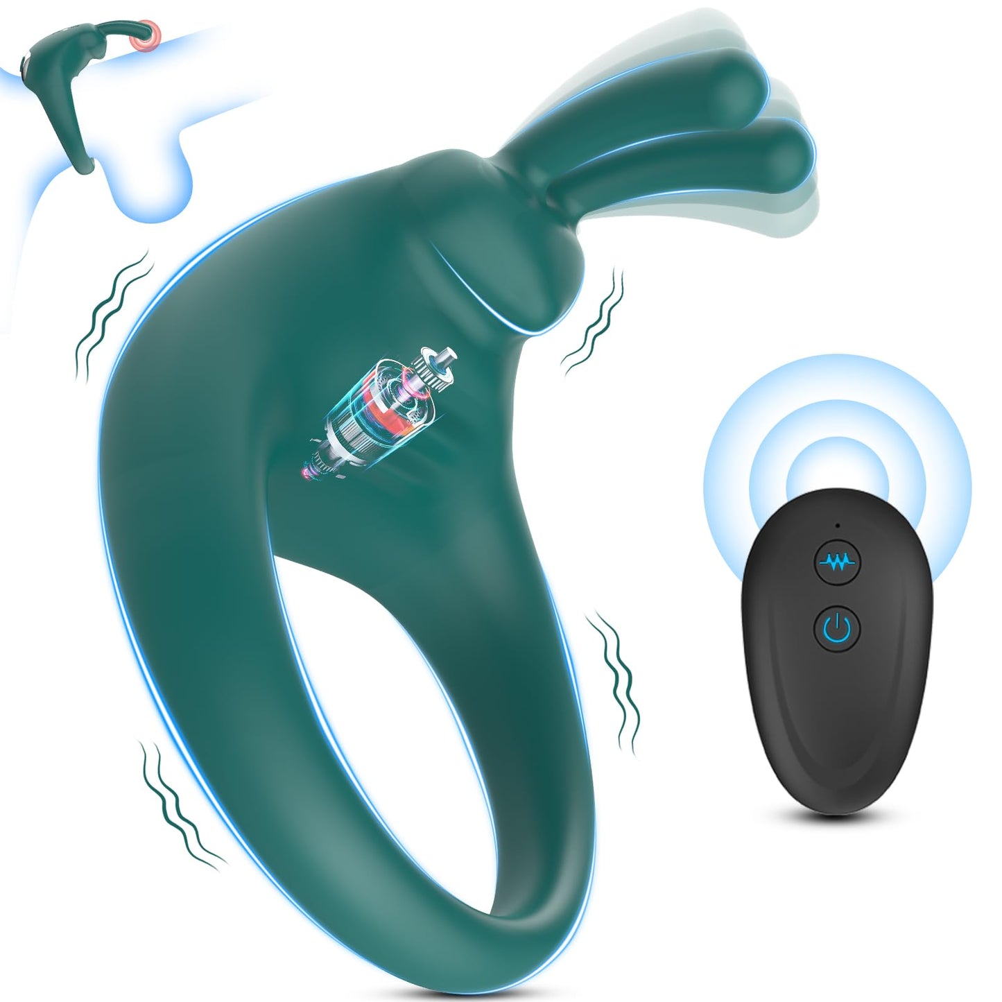 Sexeeg Rabbit Vibrating Cock Ring Adult Sex Toys with Clitoral Vibrator
