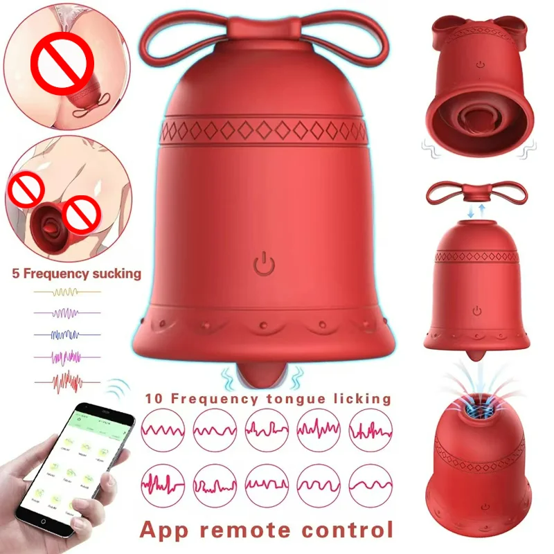 Sexeeg Christmas Tongue Licking Sucking Vibrator APP Controlled Clitoral Stimulator for Women