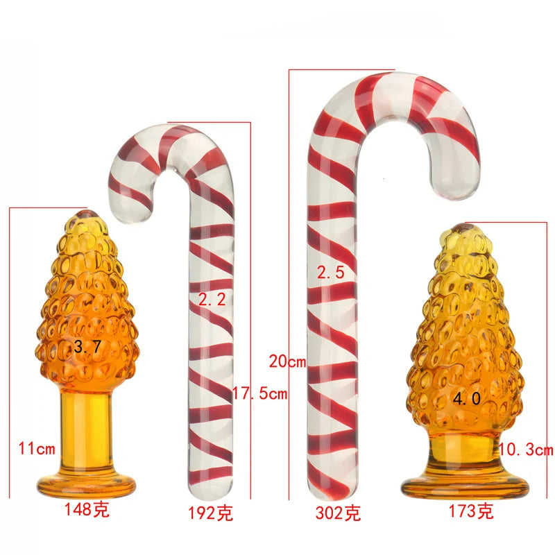 Sexeeg Christmas Crystal Anal Plug Vaginal Stimulation Masturbation Dildo