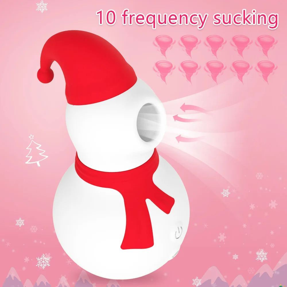 Sexeeg  Christmas Snowman Vacuum Powerful Sucking Vibrator