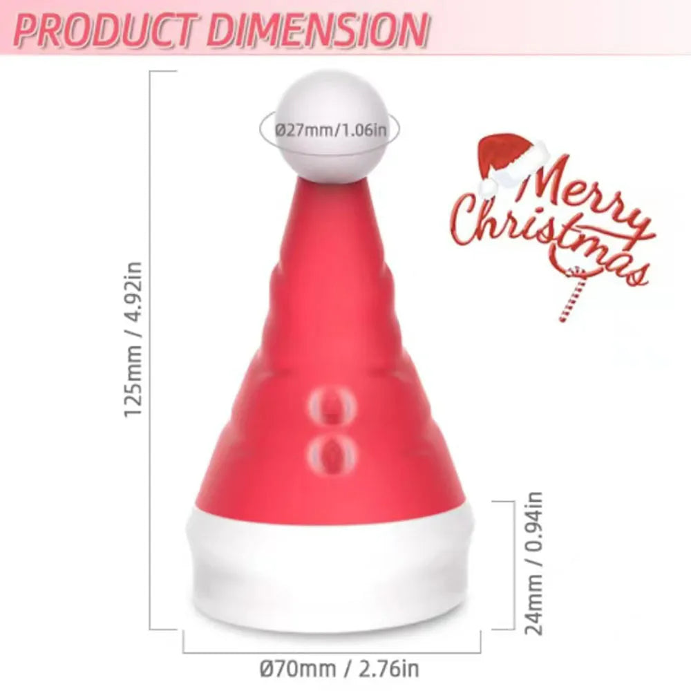 Sexeeg Santa Hat Vibrator 15 Speed Cunnilingus Masturbator Clit G-Spot Stimulator For Christmas