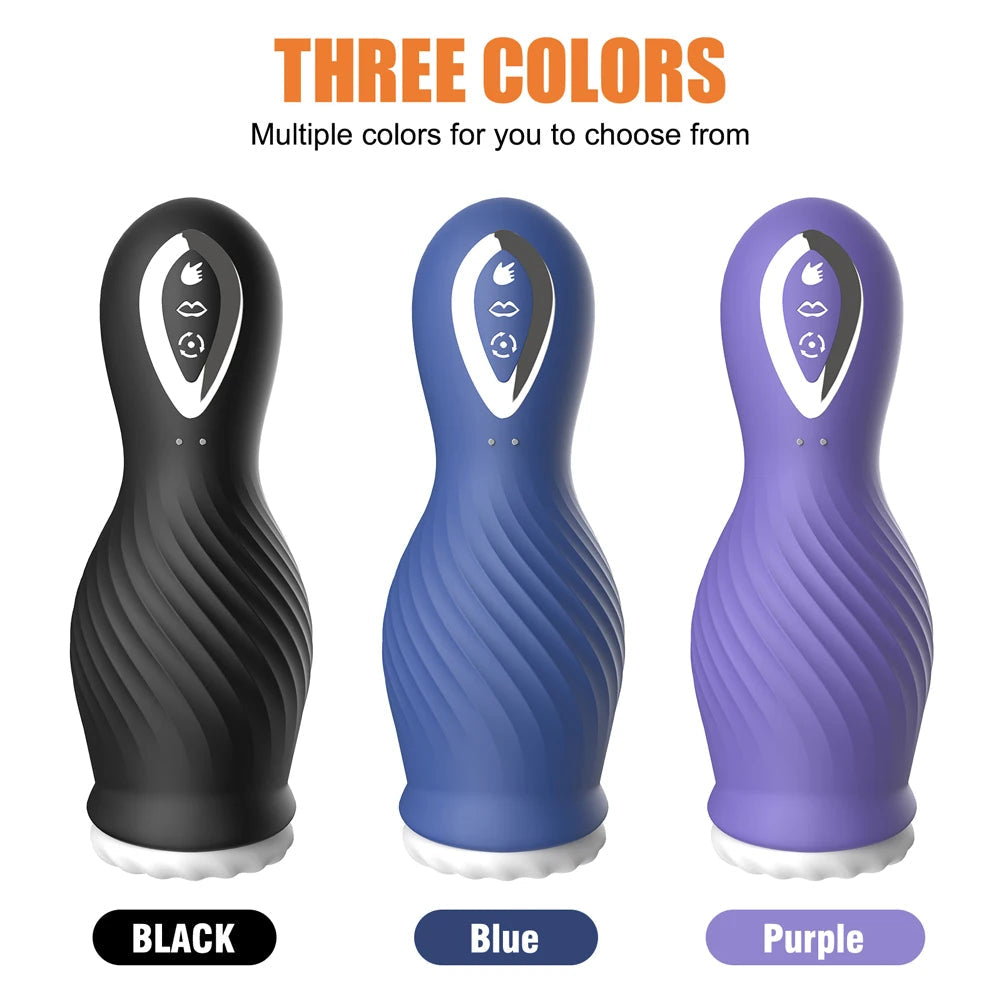 Sexeeg Dragon Suction Rotating Trainer Male Masturbators Oral Vaginal Penis Vibrator