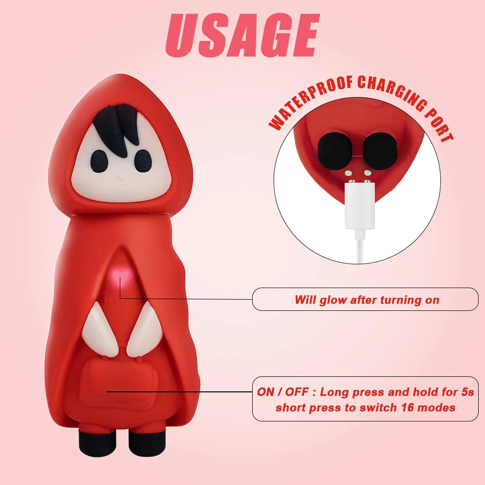 Sexeeg Little Red Riding Hood Christmas Orgasm Egg Vibrating Clitoris Nipples Stimulator